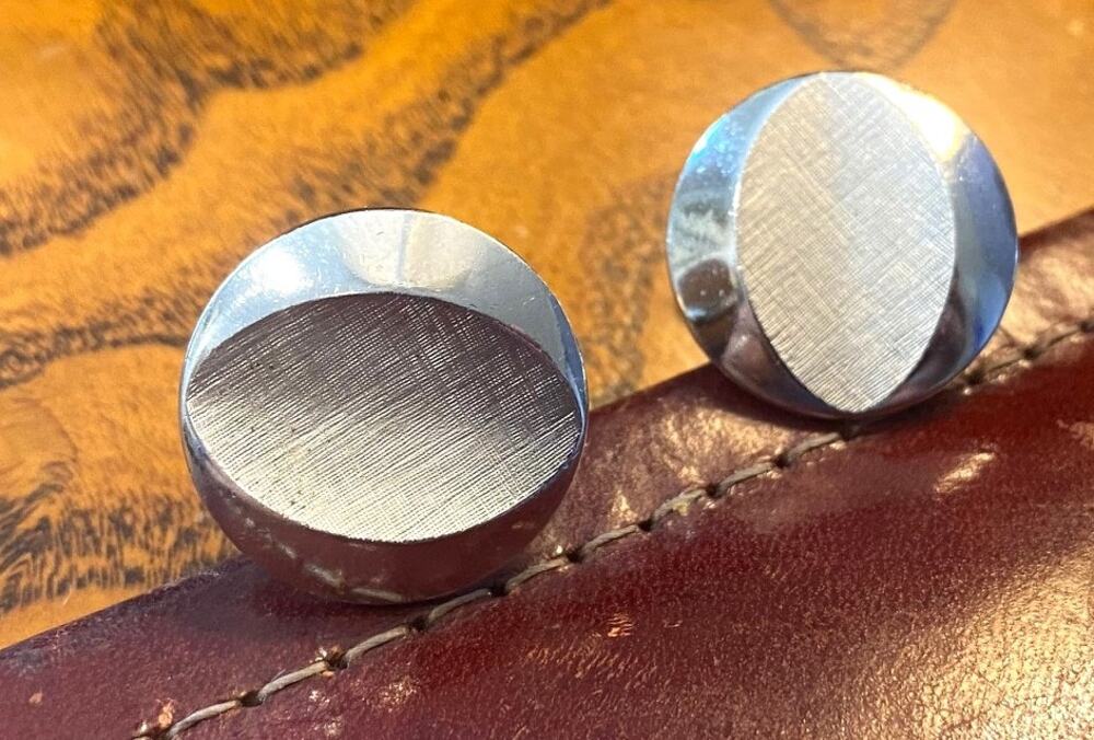 VTG Swank Silver Tone Cufflinks with Etching